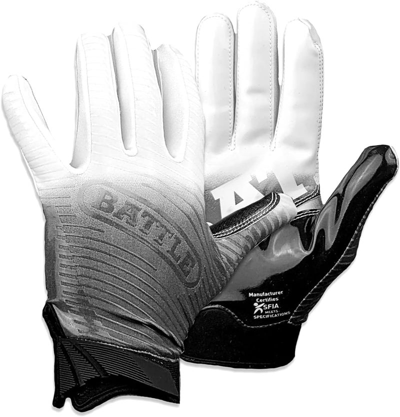 Battle Sports Back of Hand Wide Receiver Football Gloves, Ultra-Tack Sticky & Grip, No Slip - Adult & Youth - Image 2